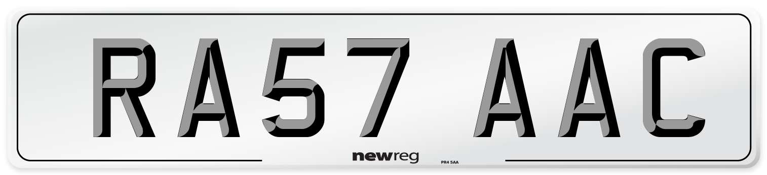 RA57 AAC Number Plate from New Reg